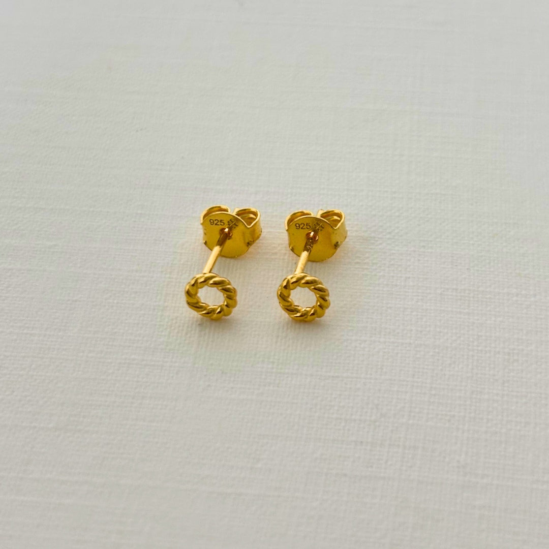 Sample Sale Gold Enlaced Studs (Sterling Silver)