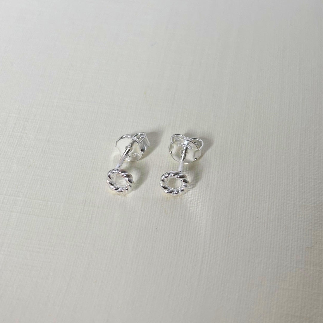 Sample Sale Silver Enlaced Studs (Sterling Silver)