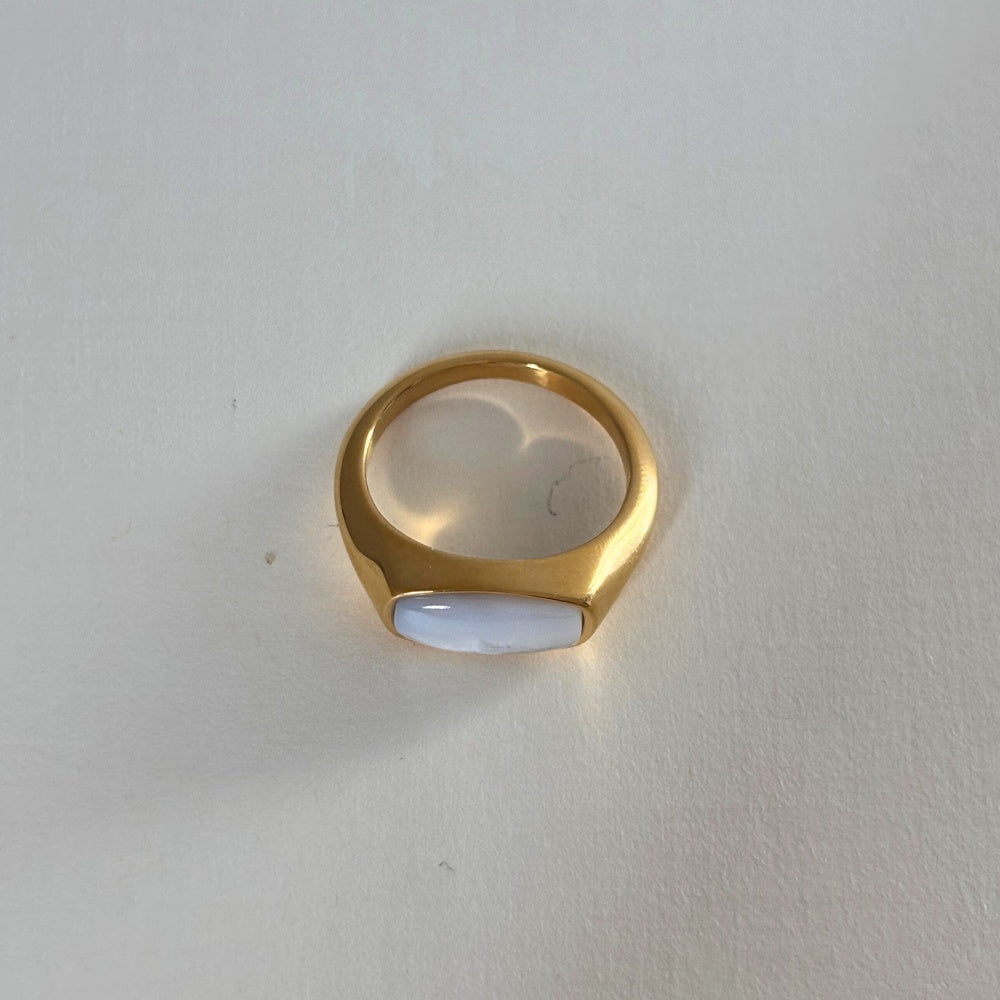 Sample Sale Gold Mother of Pearl Ring - Medium (Waterproof)