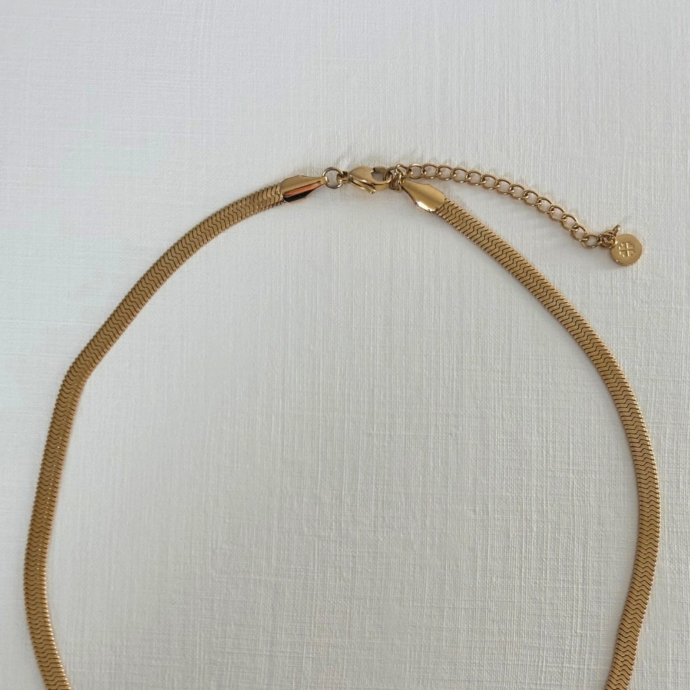 Sample Sale Gold Snake Baroque Pearl Necklace (waterproof)
