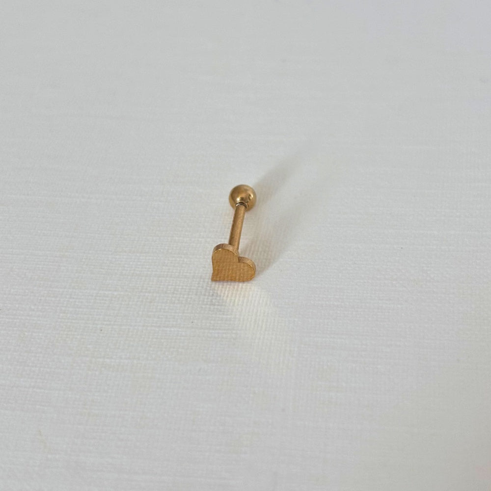 Sample Sale Single Gold Heart Labret Stud - Waterproof