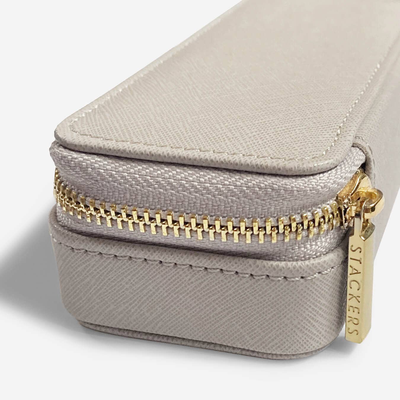 Taupe Medium Zipped Travel Jewellery Box