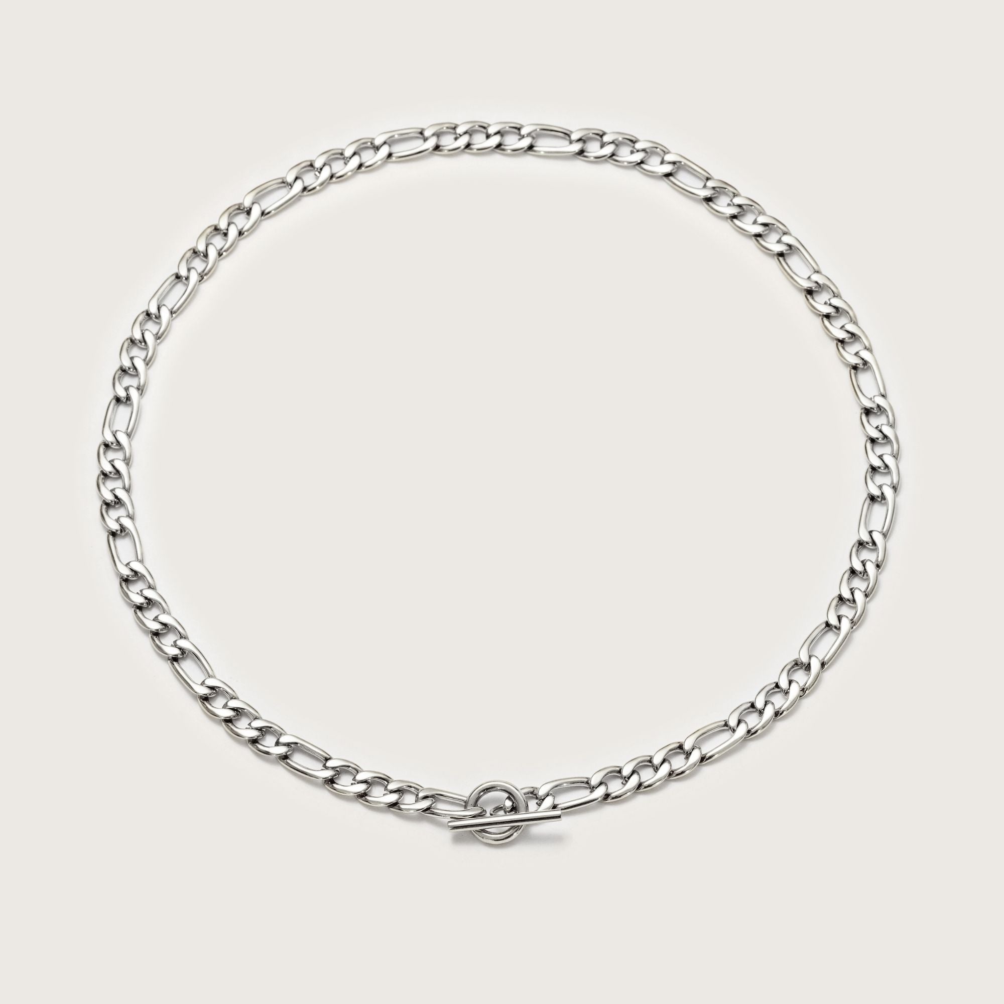 Silver Chunky Figaro T-Bar Necklace