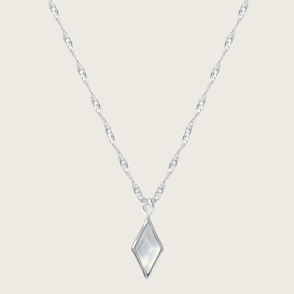 Silver Ethereal Blue Topaz December Birthstone Pendant Necklace