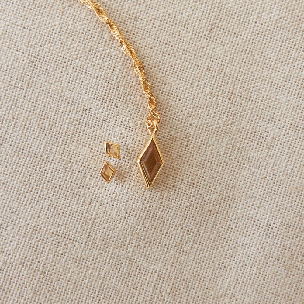 Gold Ethereal Citrine November Birthstone Pendant Necklace