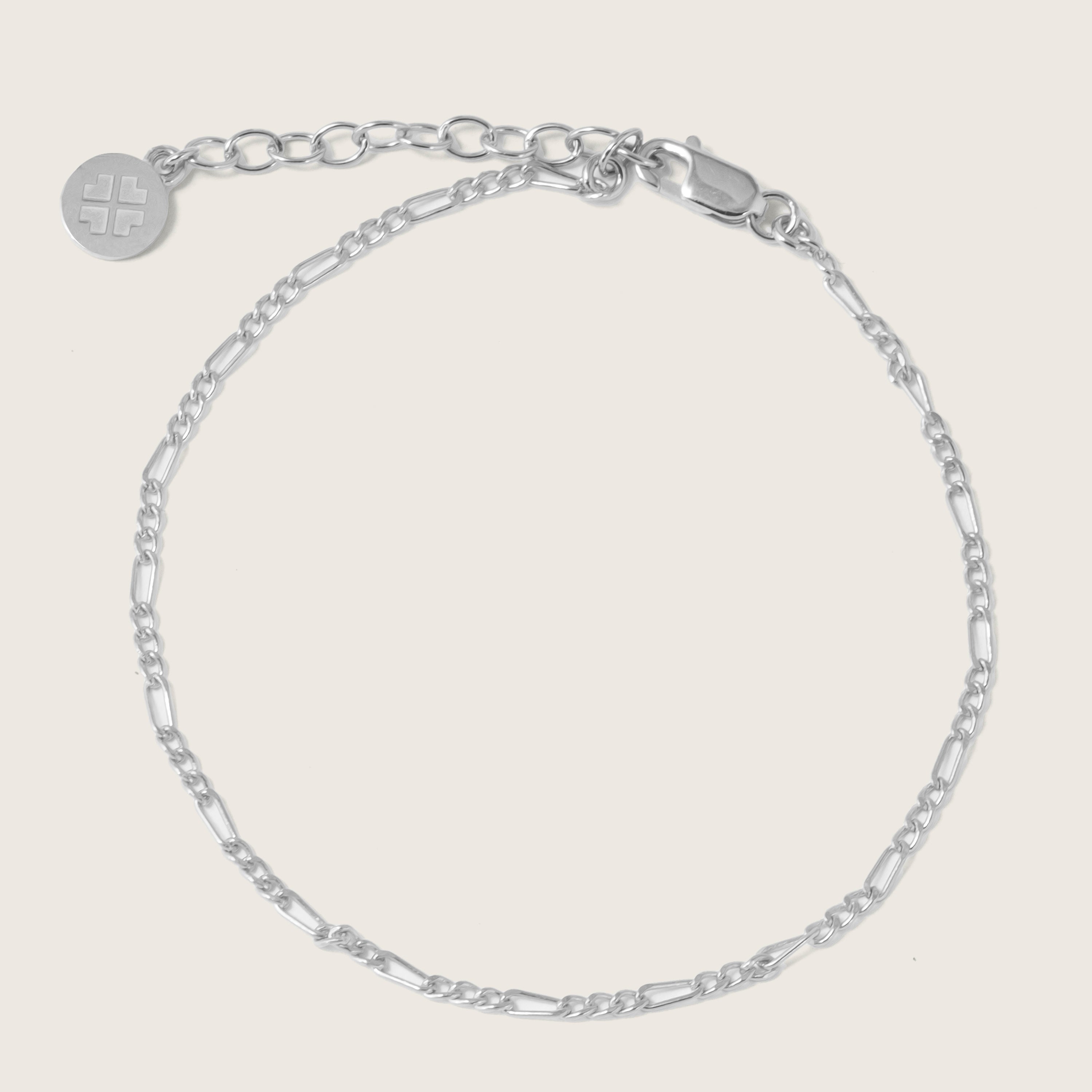 Silver figaro hot sale chain bracelet