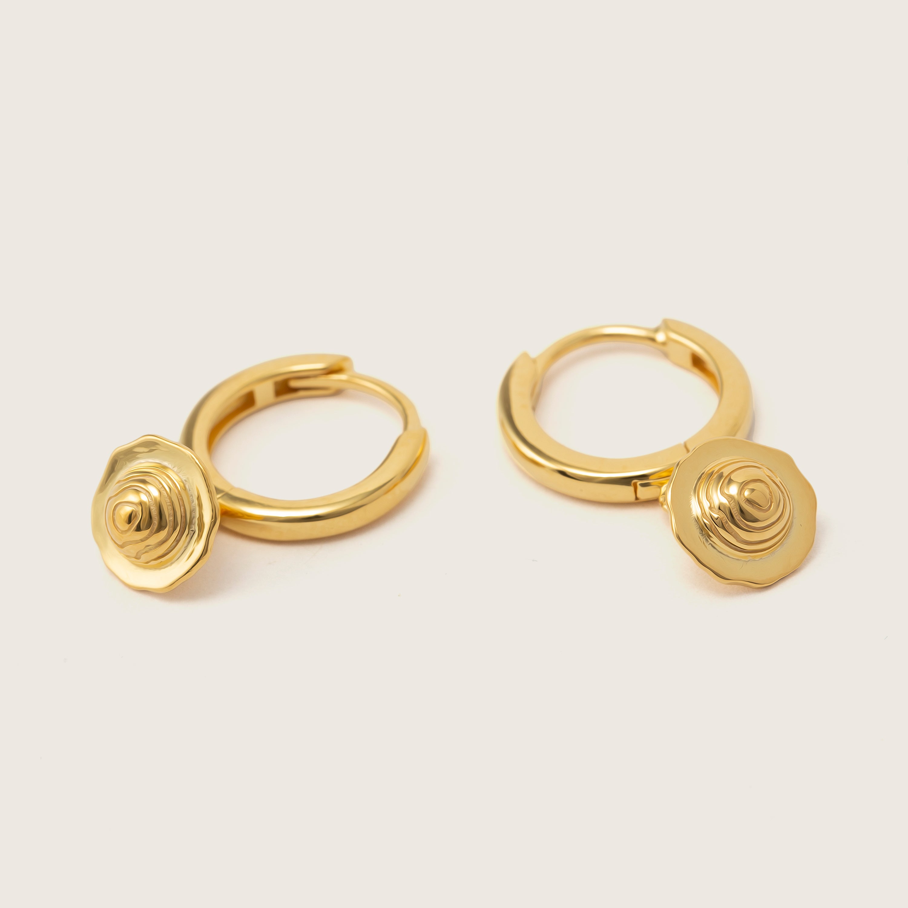 Gold Planet Huggie Earrings