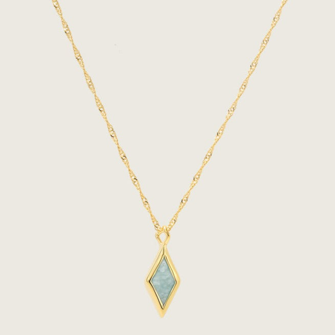 Gold Ethereal Amazonite Pendant Necklace