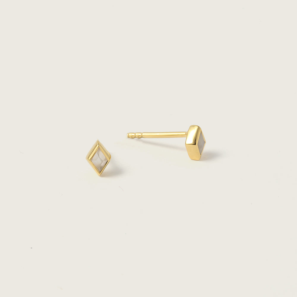 Gold Ethereal Moonstone Mini Stud Earrings