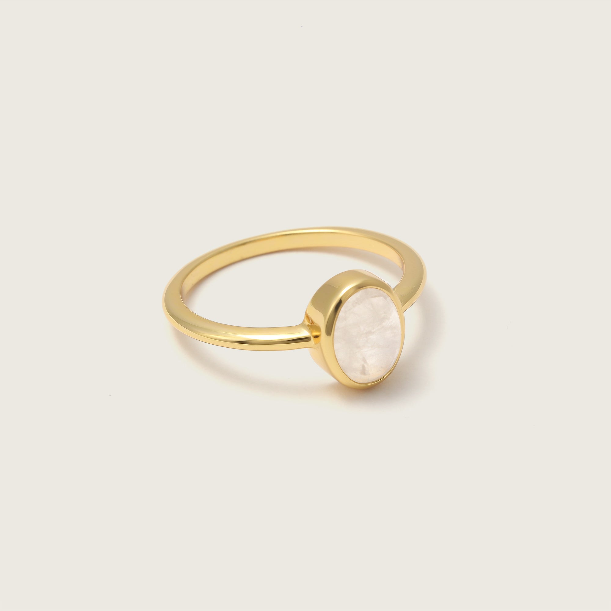 Gold Luna Moonstone Ring