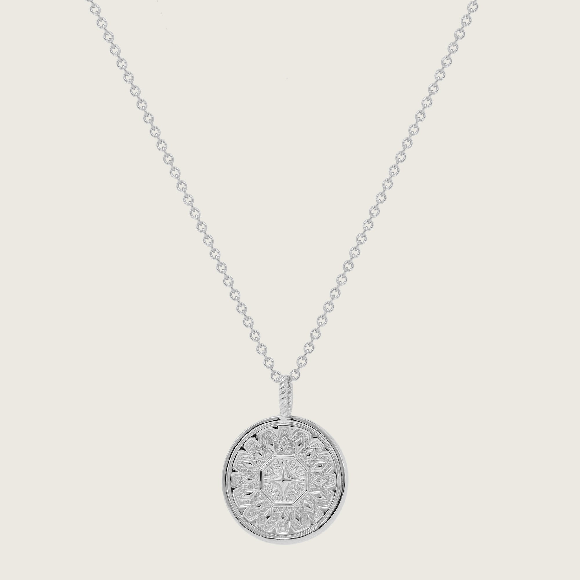 Silver Theia Medallion Necklace