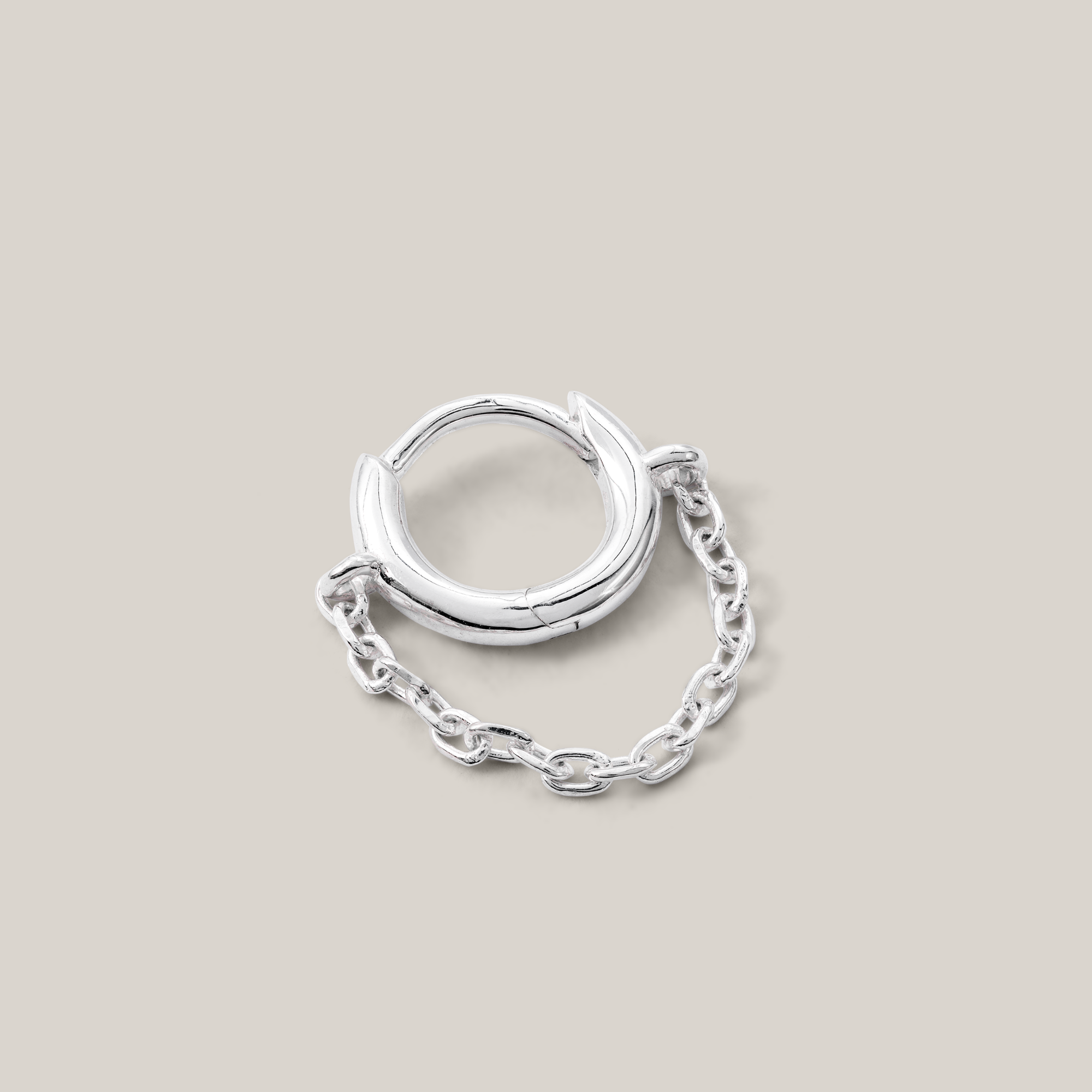 Silver Single Minimal Chain Clicker Earring