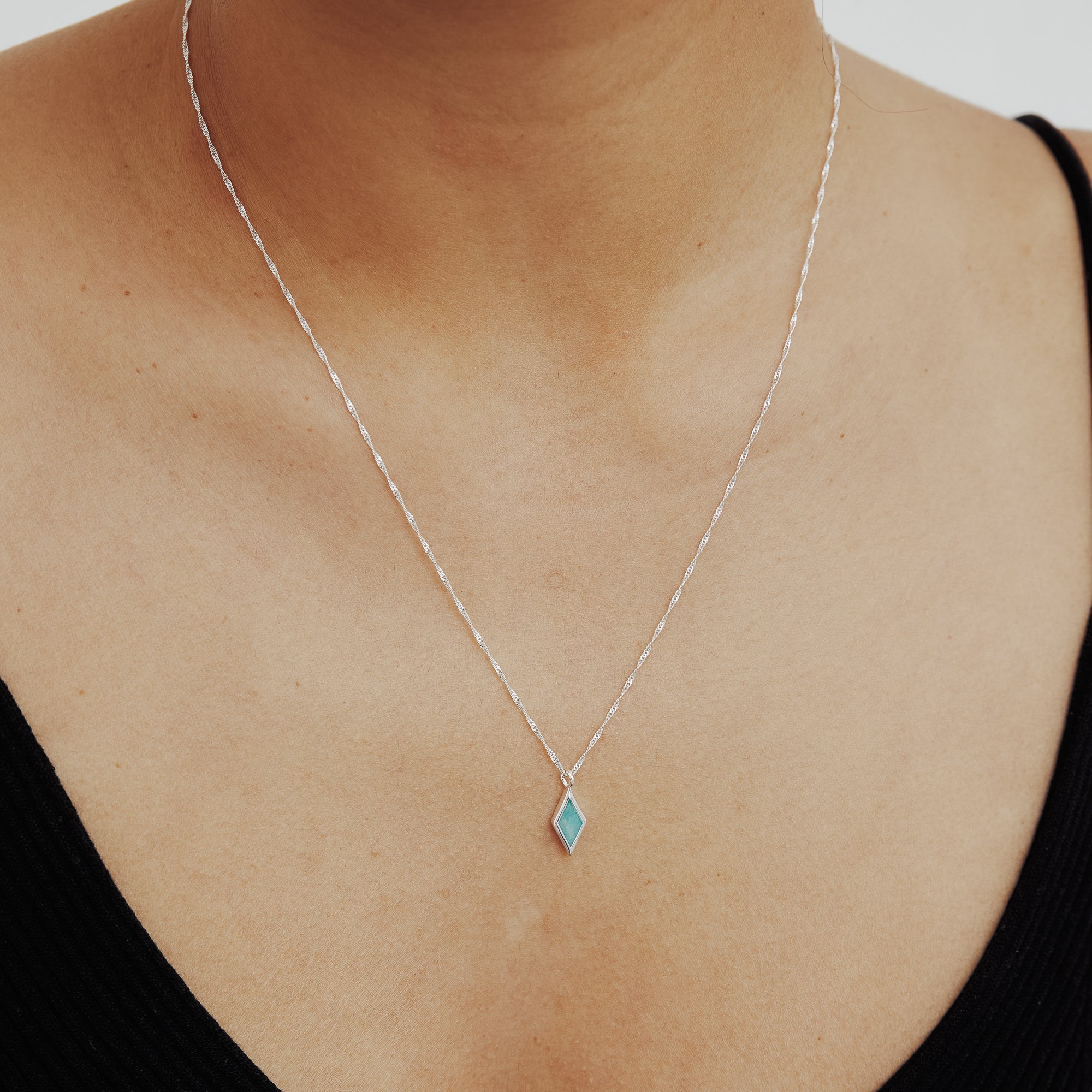 Silver Ethereal Amazonite Pendant Necklace